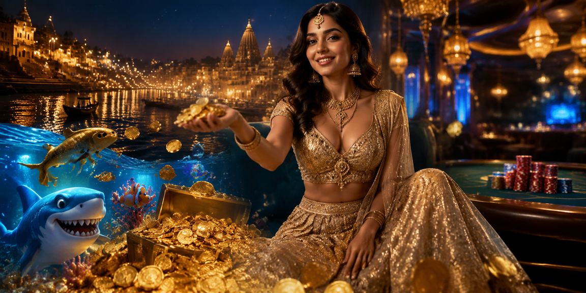 Scenic view at Varanasi Ghats, symbolizing Indian culture and online entertainment